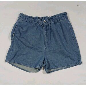 Rag & Bone Paperbag Waist Cotton Linen Denim Shorts